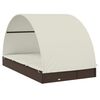 vidaXL 2-Person Sunbed with Round Roof Brown 211x112x140 cm Poly Rattan