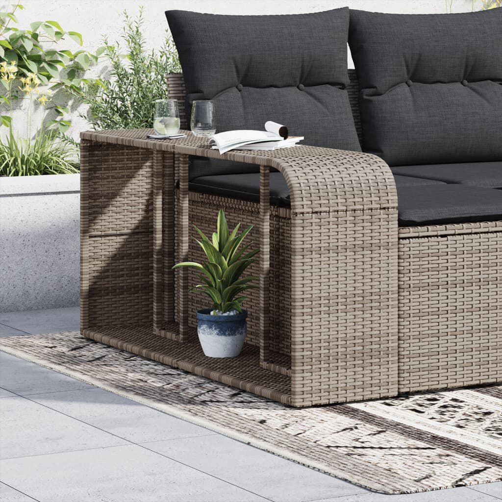 vidaXL Storage Shelves 2 pcs Grey Poly Rattan