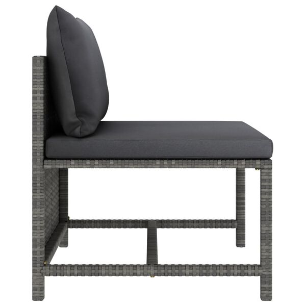 vidaXL 4 Piece Garden Lounge Set with Cushions Poly Rattan Grey