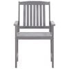 vidaXL 5 Piece Outdoor Dining Set Grey Solid Acacia Wood
