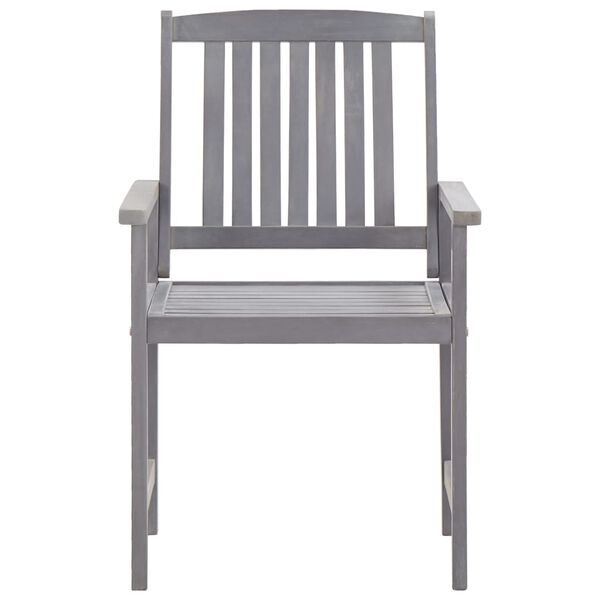 vidaXL 5 Piece Outdoor Dining Set Grey Solid Acacia Wood