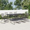 vidaXL 9 Piece Garden Dining Set Black PVC Rattan