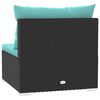vidaXL 4-Seater Sofa with Cushions Black Poly Rattan