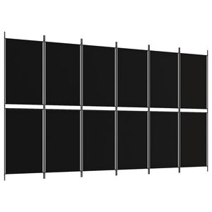vidaXL 6-Panel Room Divider Black 300x180 cm Fabric