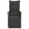vidaXL Reclining Garden Chairs 2 pcs with Cushions Grey Poly Rattan