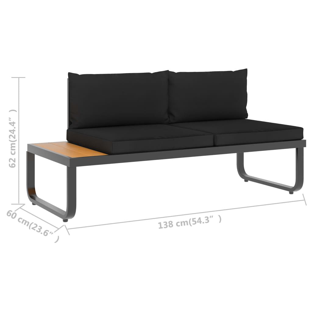 vidaXL 5 Piece Garden Corner Sofa Set with Cushions Aluminium and WPC