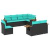vidaXL 8 Piece Garden Sofa Set with Cushions Black Poly Rattan