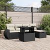 vidaXL 6 Piece Garden Sofa Set with Cushions Black Poly Rattan