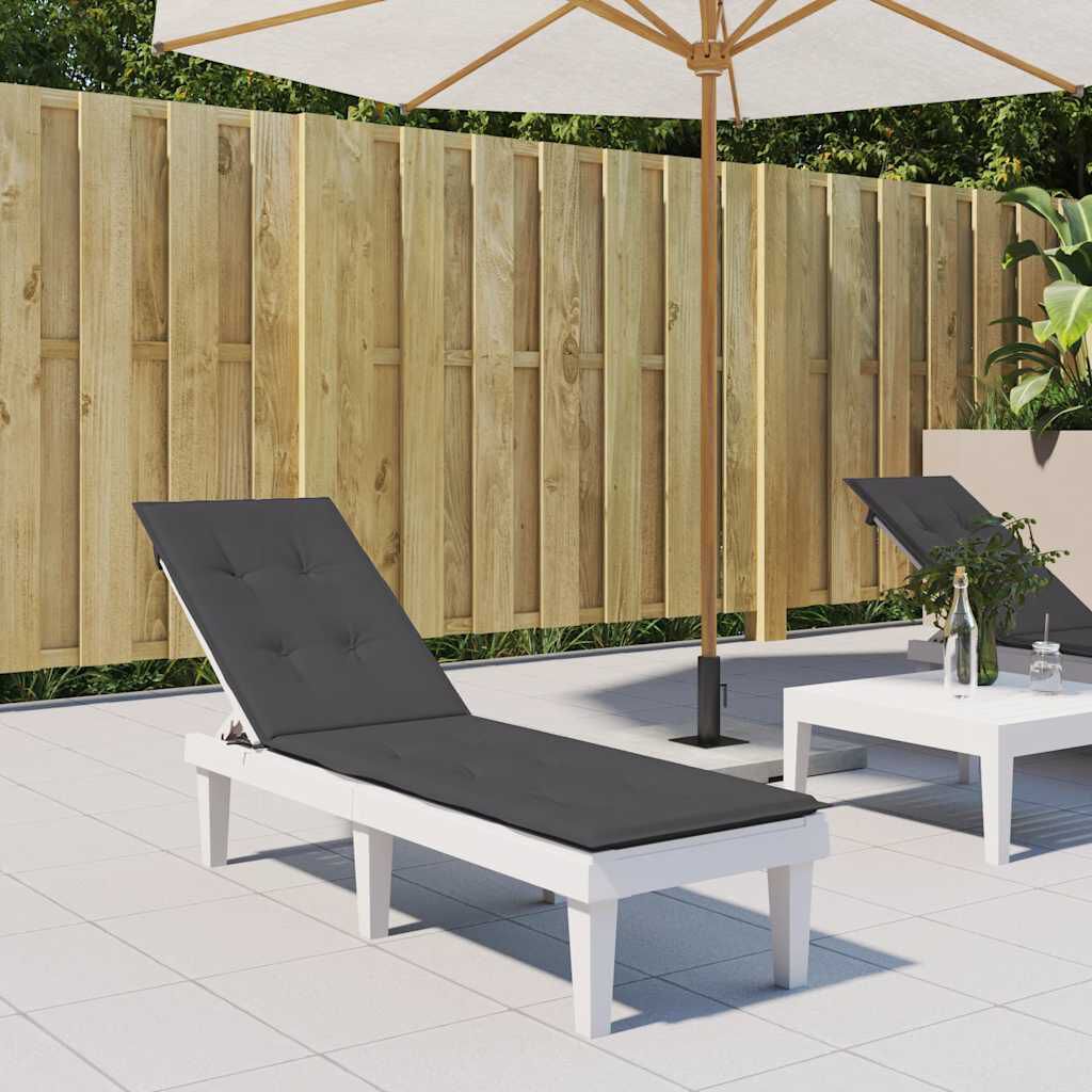 vidaXL Deck Chair Cushion Melange Anthracite (75+105)x50x4 cm Fabric