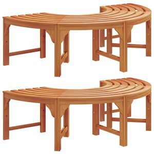 vidaXL Tree Bench 2 pcs Natural 160 x 80 x 45cm Solid Eucalyptus Wood