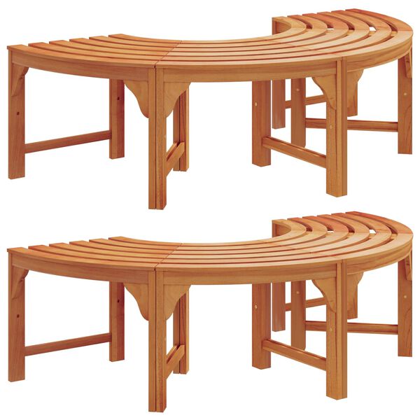 vidaXL Tree Bench 2 pcs Natural 160 x 80 x 45cm Solid Eucalyptus Wood