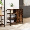 vidaXL Kitchen Trolley Smoked Oak 87.5x38.5x84.5 cm Engineered Wood