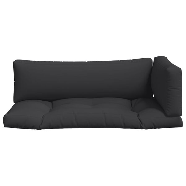 vidaXL Pallet Cushions 3 pcs Black Fabric