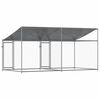 vidaXL Dog Cage with Roof and Doors Grey 4x2x2 m Galvanised Steel