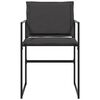 vidaXL Garden Chairs with Cushions 4 pcs Black Steel and Textilene