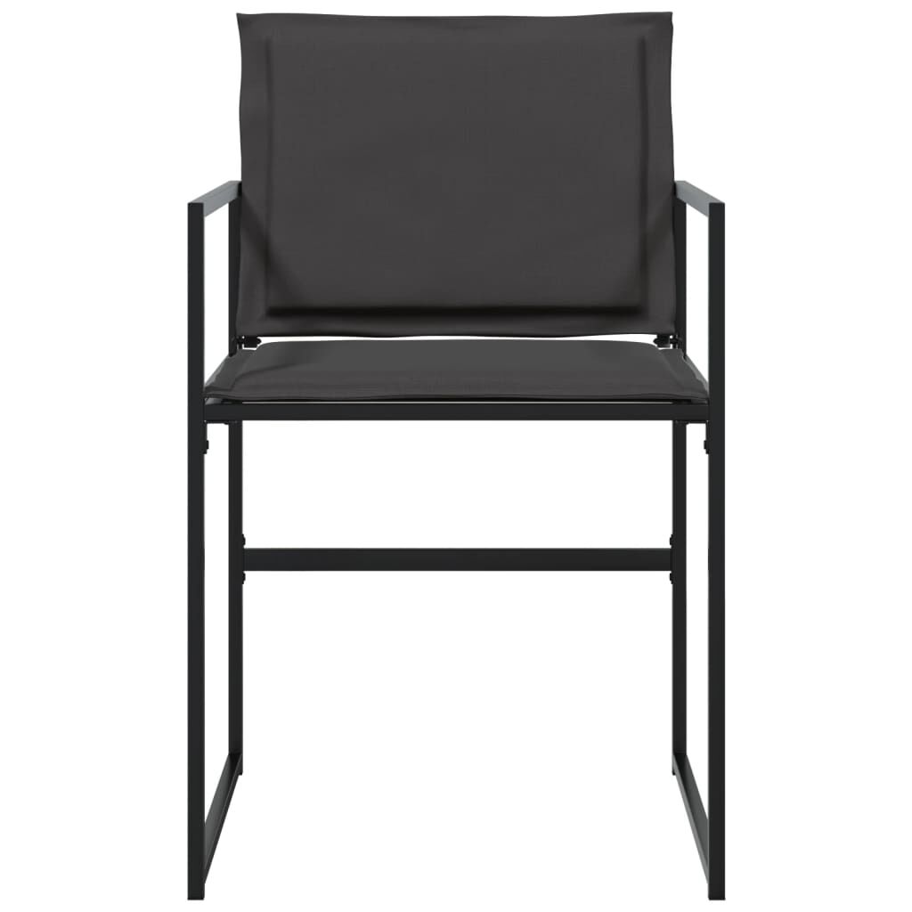 vidaXL Garden Chairs with Cushions 4 pcs Black Steel and Textilene