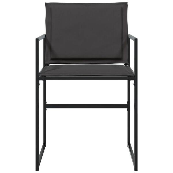 vidaXL Garden Chairs with Cushions 4 pcs Black Steel and Textilene