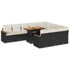 vidaXL 11 Piece Garden Sofa Set with Cushions Black Poly Rattan Acacia