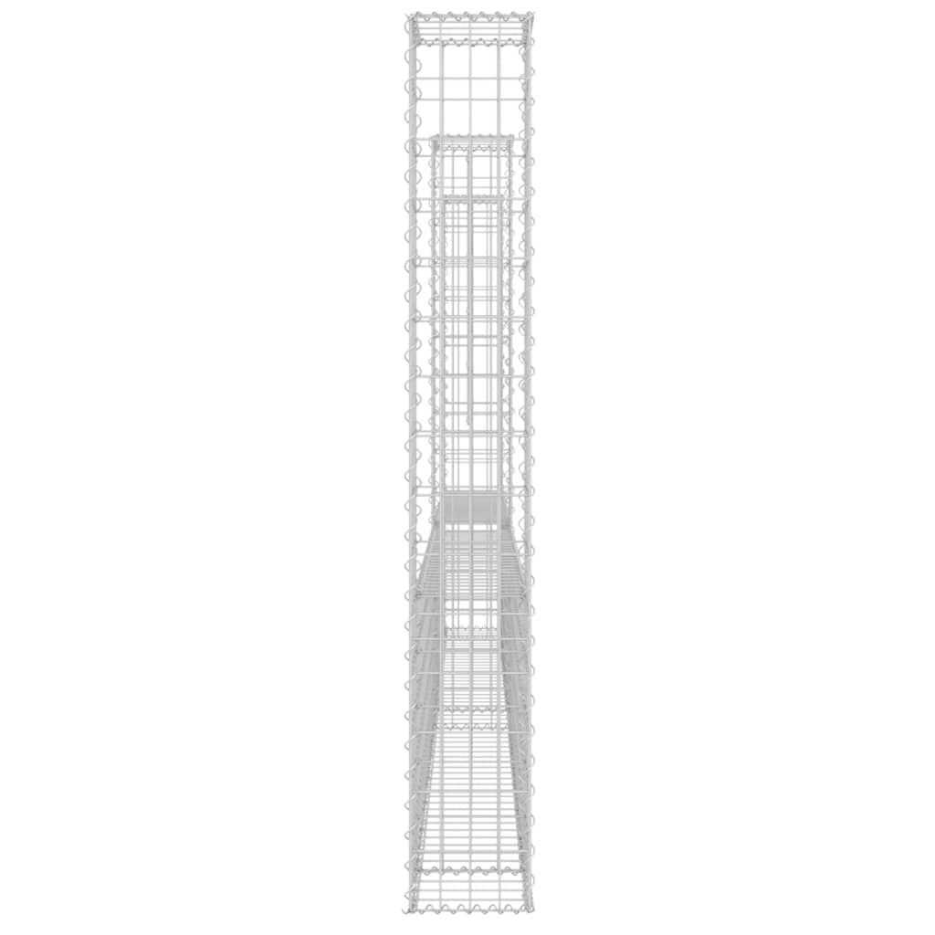 vidaXL U-shape Gabion Basket with 3 Posts Iron 260x20x150 cm