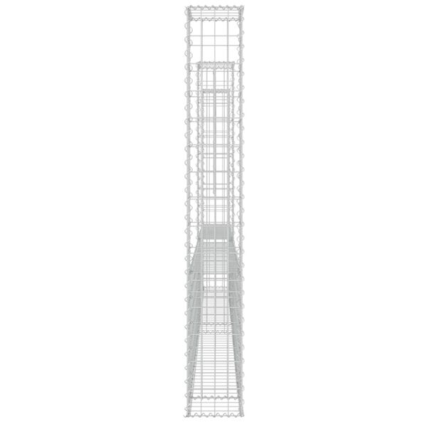 vidaXL U-shape Gabion Basket with 3 Posts Iron 260x20x150 cm