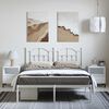 vidaXL Metal Bed Frame without Mattress with Headboard White 150x200cm