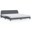 vidaXL Bed Frame "Dover" Dark Grey 193x203 cm Velvet