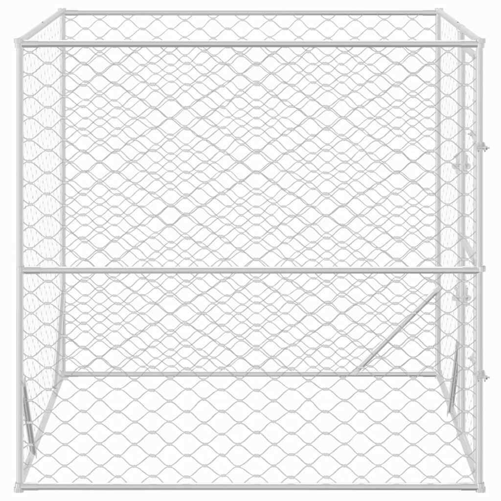 vidaXL Outdoor Dog Kennel Silver 2x2x2 m Galvanised Steel