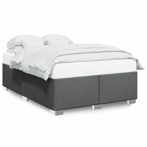 vidaXL Bed Frame without Mattress Dark Grey Full Fabric