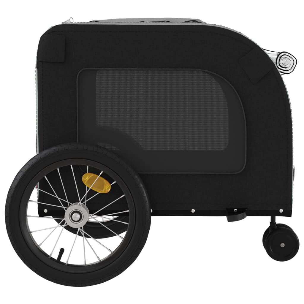 vidaXL Pet Bike Trailer Black and Grey Oxford Fabric and Iron