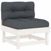 vidaXL 4 Piece Garden Lounge Set with Cushions White Solid Wood