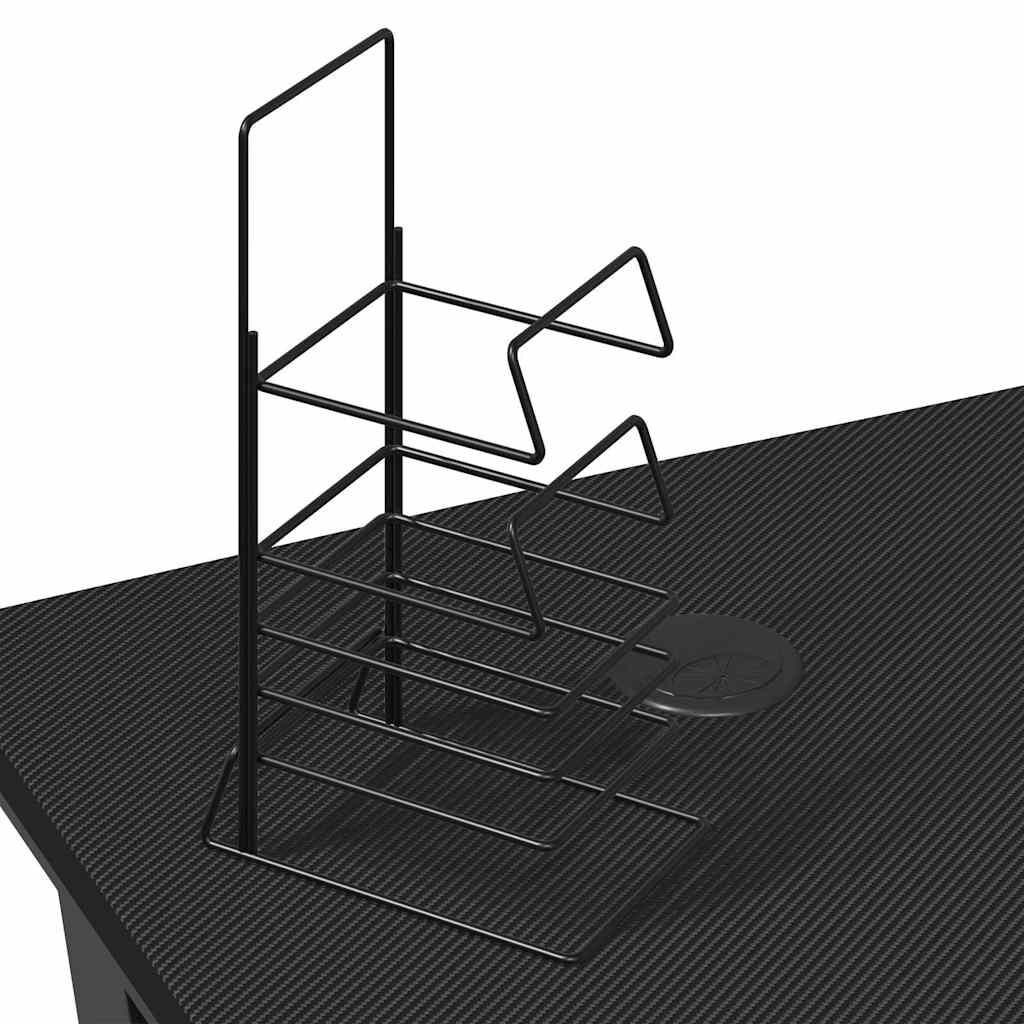 vidaXL Gaming Desk with K Shape Legs Black 110x60x75 cm