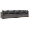 vidaXL 4 Piece Garden Lounge Set with Cushions Poly Rattan Grey