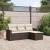 vidaXL 4 Piece Garden Sofa Set with Cushions Brown Poly Rattan