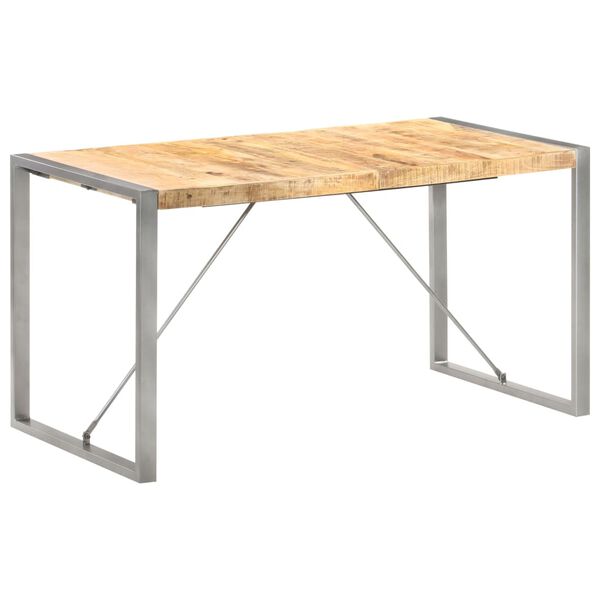 vidaXL Dining Table 140x70x75 cm Solid Rough Mango Wood