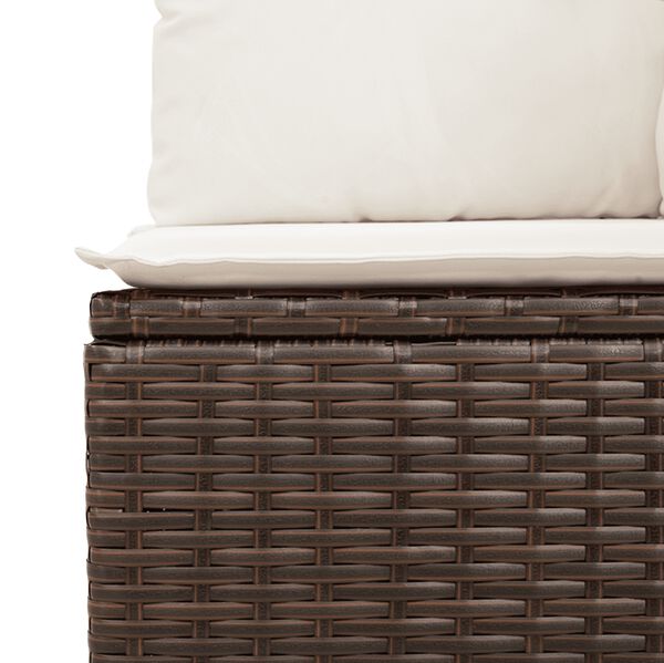 vidaXL 8 Piece Garden Sofa Set with Cushions Brown Poly Rattan