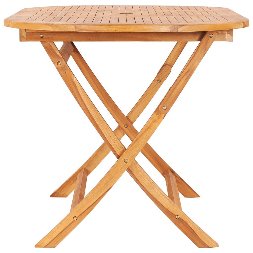 vidaXL 7 Piece Folding Outdoor Dining Set Solid Teak Wood