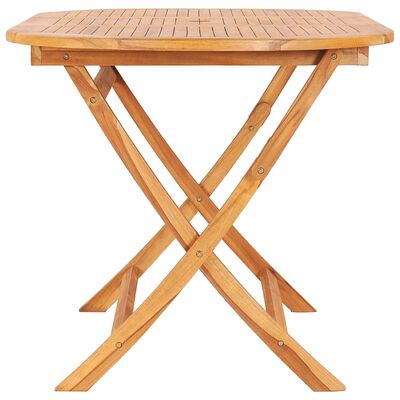 vidaXL 7 Piece Folding Outdoor Dining Set Solid Teak Wood