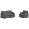 vidaXL Sofa 2 pcs Dark Grey 162 x 80 x 85 cm Fabric
