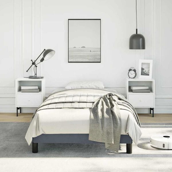 vidaXL Bed Frame without Mattress Dark Grey 100x190 cm Twin Velvet