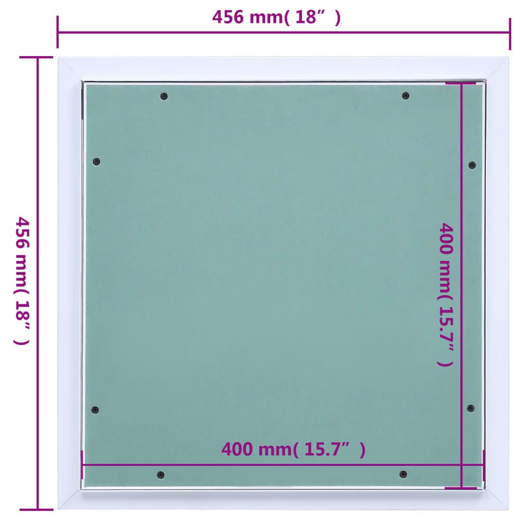 vidaXL Access Panel with Aluminium Frame and Plasterboard 400x400 mm