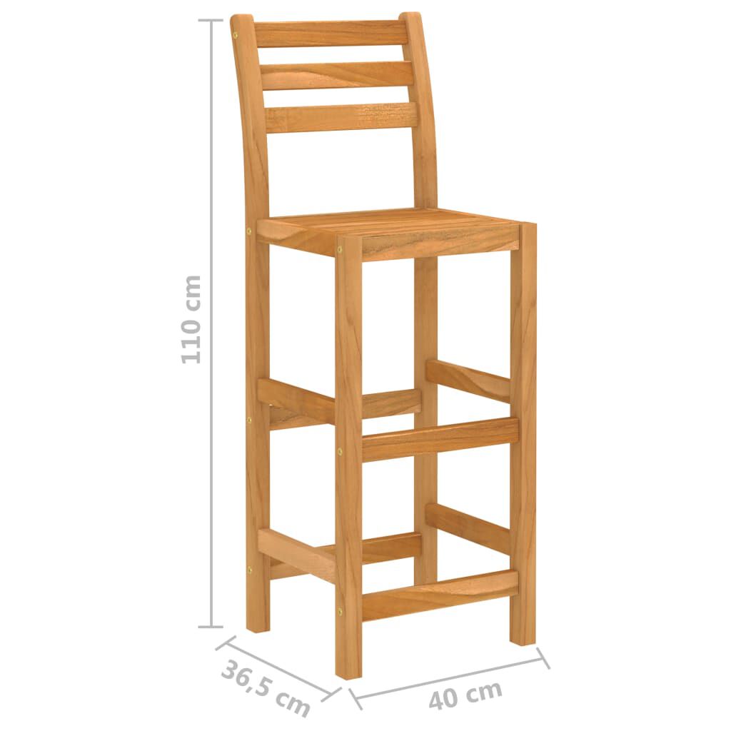 vidaXL 3 Piece Outdoor Bar Set Solid Acacia Wood