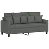 vidaXL 3 Piece Sofa Set with Cushions Dark Grey Fabric