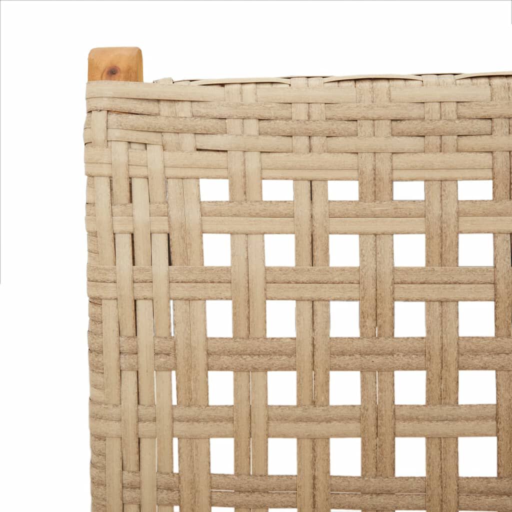 vidaXL 7 Piece Garden Dining Set Beige Poly Rattan and Solid Wood