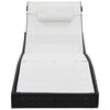 vidaXL Sun Lounger with Pillow Poly Rattan Black