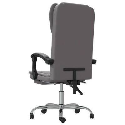 vidaXL Reclining Office Chair Grey Faux Leather