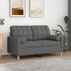 vidaXL 2-Seater Sofa with Throw Pillows Dark Grey 120 cm Fabric