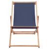 vidaXL Folding Beach Chair Fabric and Wooden Frame Blue