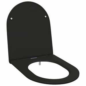vidaXL Toilet Seat Black 44 x 36.4 x 3.4 cm Duroplast