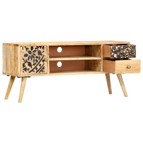 vidaXL TV Cabinet 100x30x45 cm Solid Mango Wood