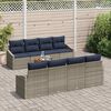 vidaXL Garden Sofa Set with Cushion 9 pcs Grey Poly Rattan